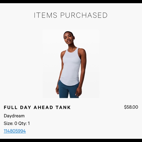 Lululemon Full Day Ahead Tank NWOT - Picture 3 of 5
